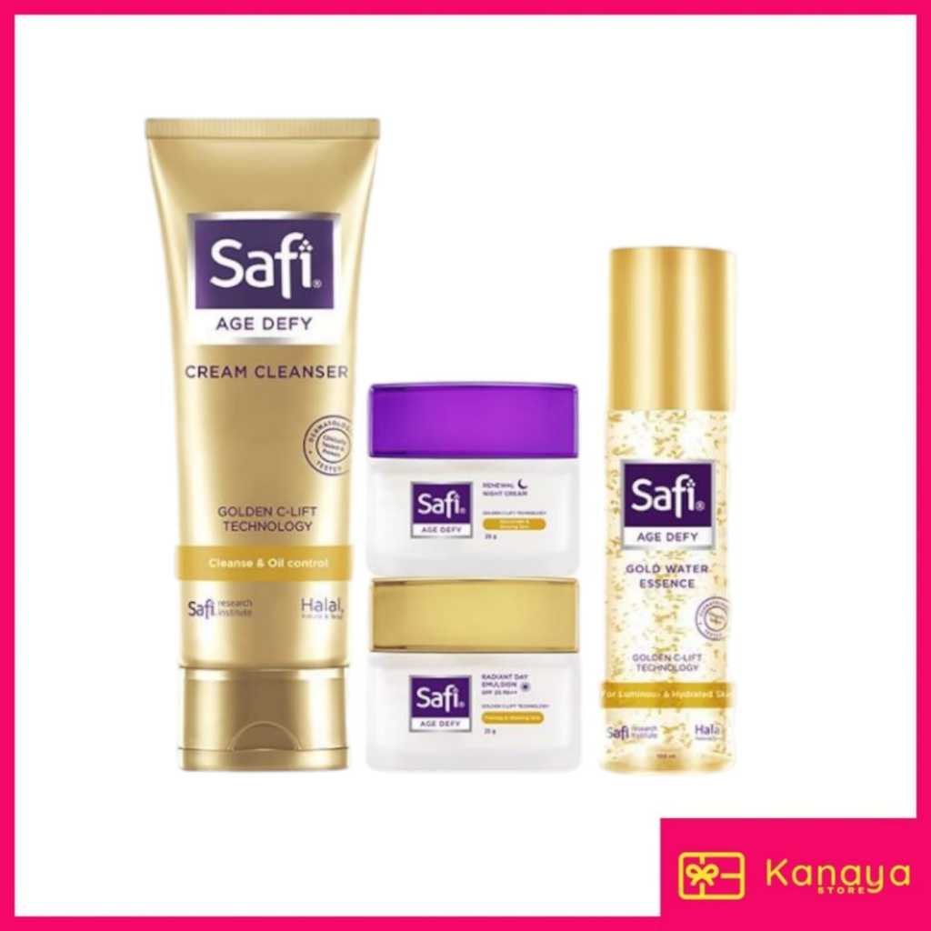 Safi Age Defy - Package Gold Water 30mll + Day & Night Cream + Cleanser 50g