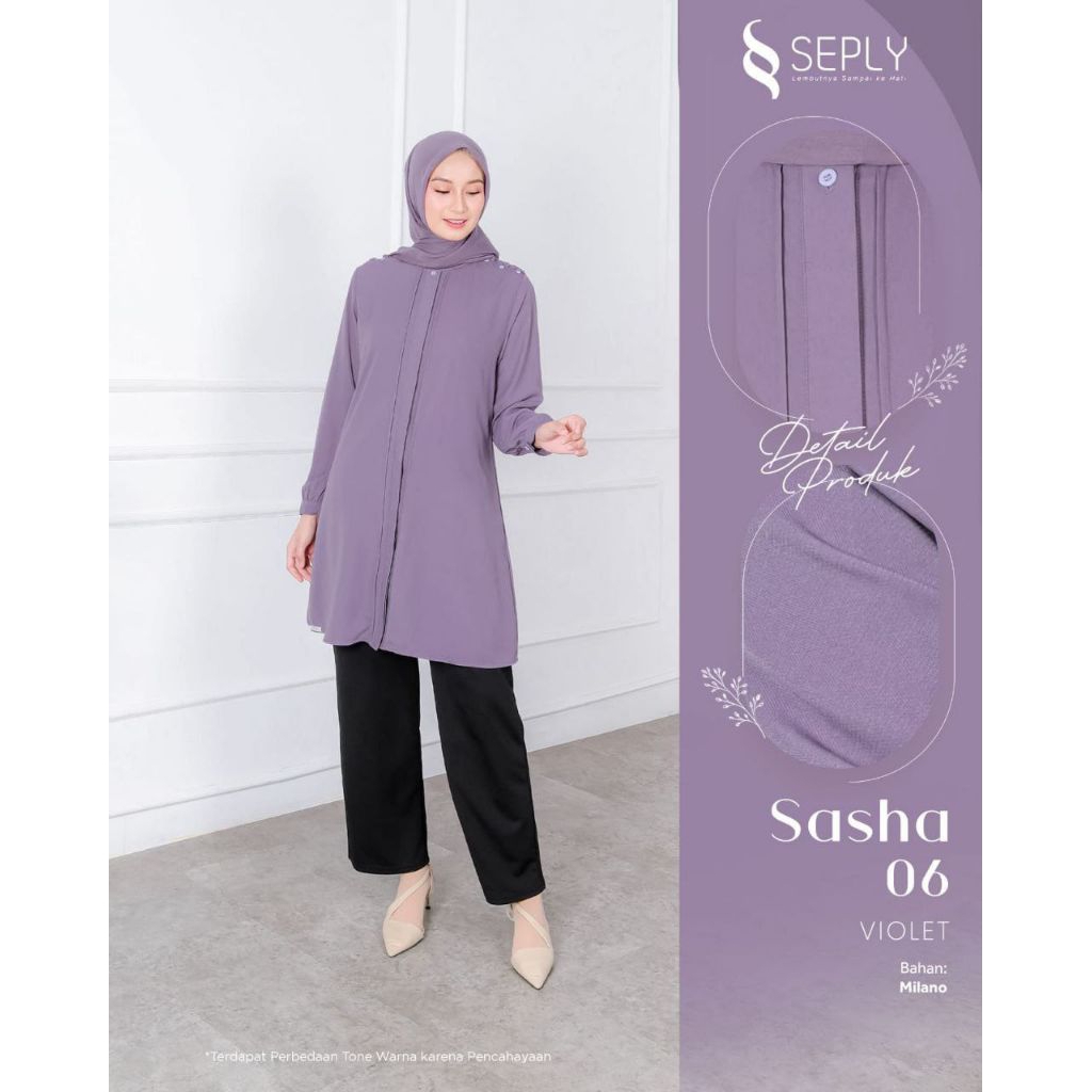 TUNIK SEPLY SASHA 06 VIOLET / TUNIK SEPLY SASHA / TUNIK SEPLY / TUNIK CANTIK / TUNIK PREMIUM / ATASA