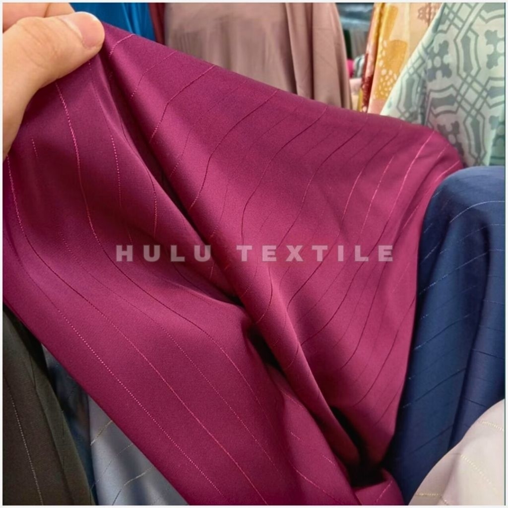 Kain Armani Silk Metalik Motif Salur Benang Bahan Armani Silk Premium