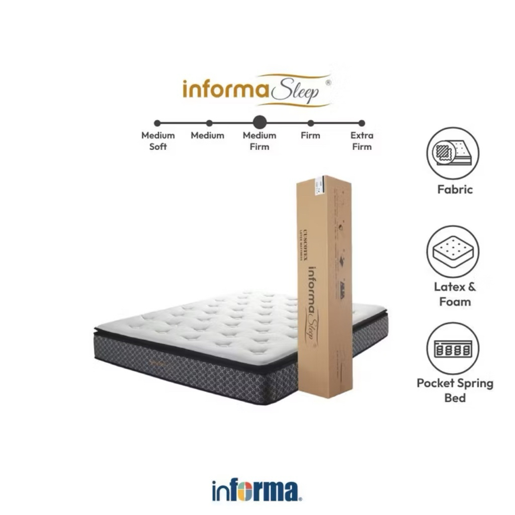 Informa Sleep 100X200 cm Cuscotex Kasur Pocket Springbed In Box Mattress Matras Kasur Tidur Perlengk