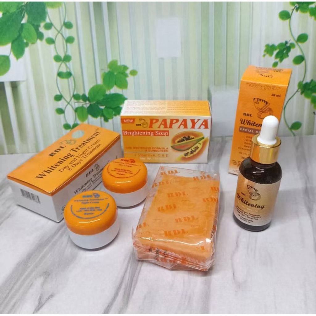 paket 4in1 cream RDL set (cream siang, malam, sabun papaya, serum)