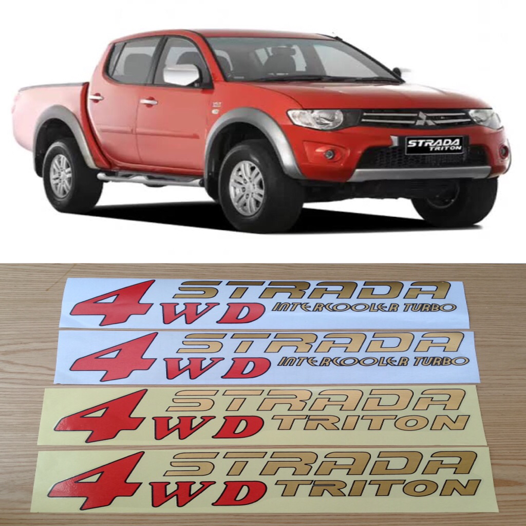 stiker Mitsubishi strada 4WD Triton intercooler turbo / stiker 4wd strada triton