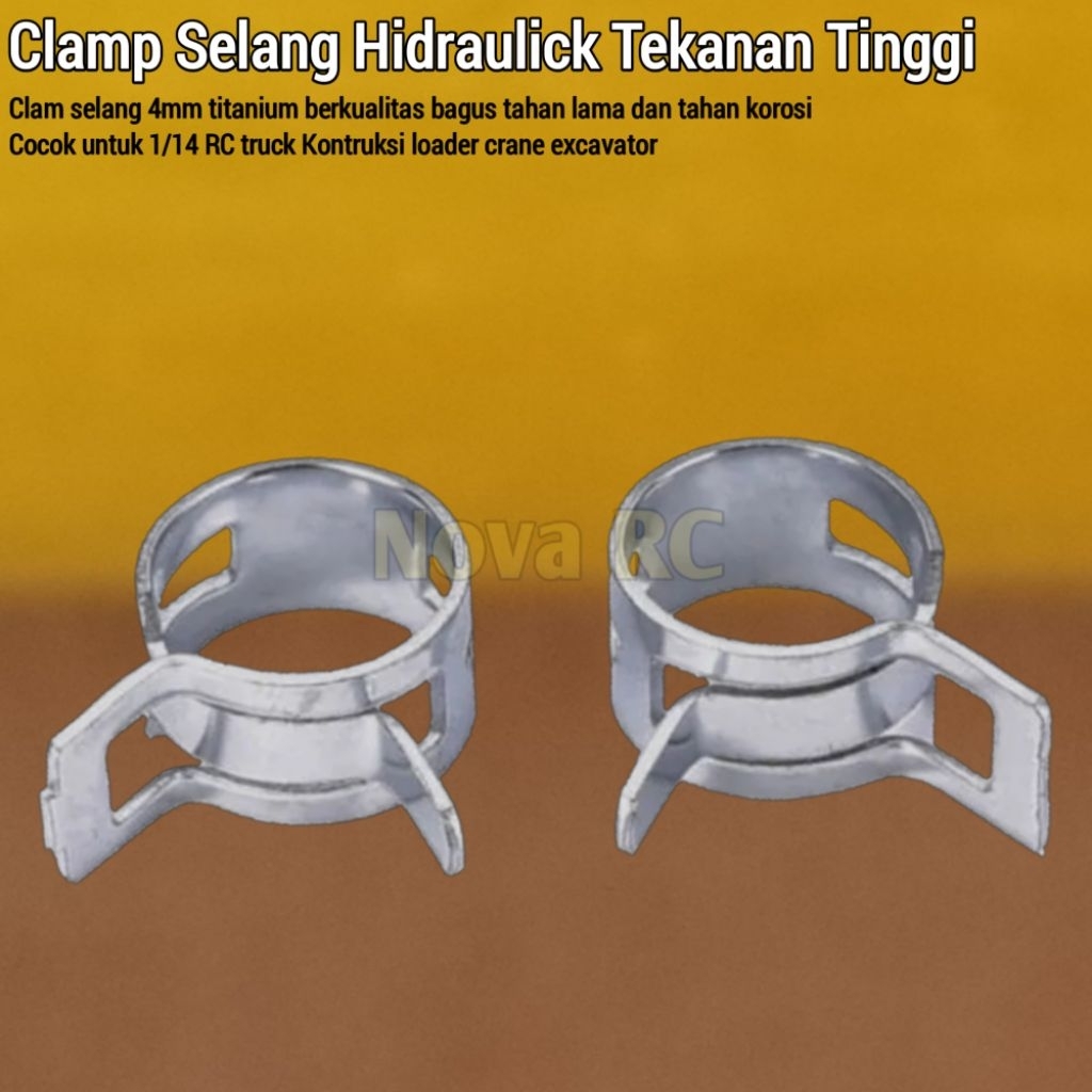 Clamp selang hidraulic 4mm cocok untuk tamiya hercules lesu RC hobby truck dump execavator loader cr
