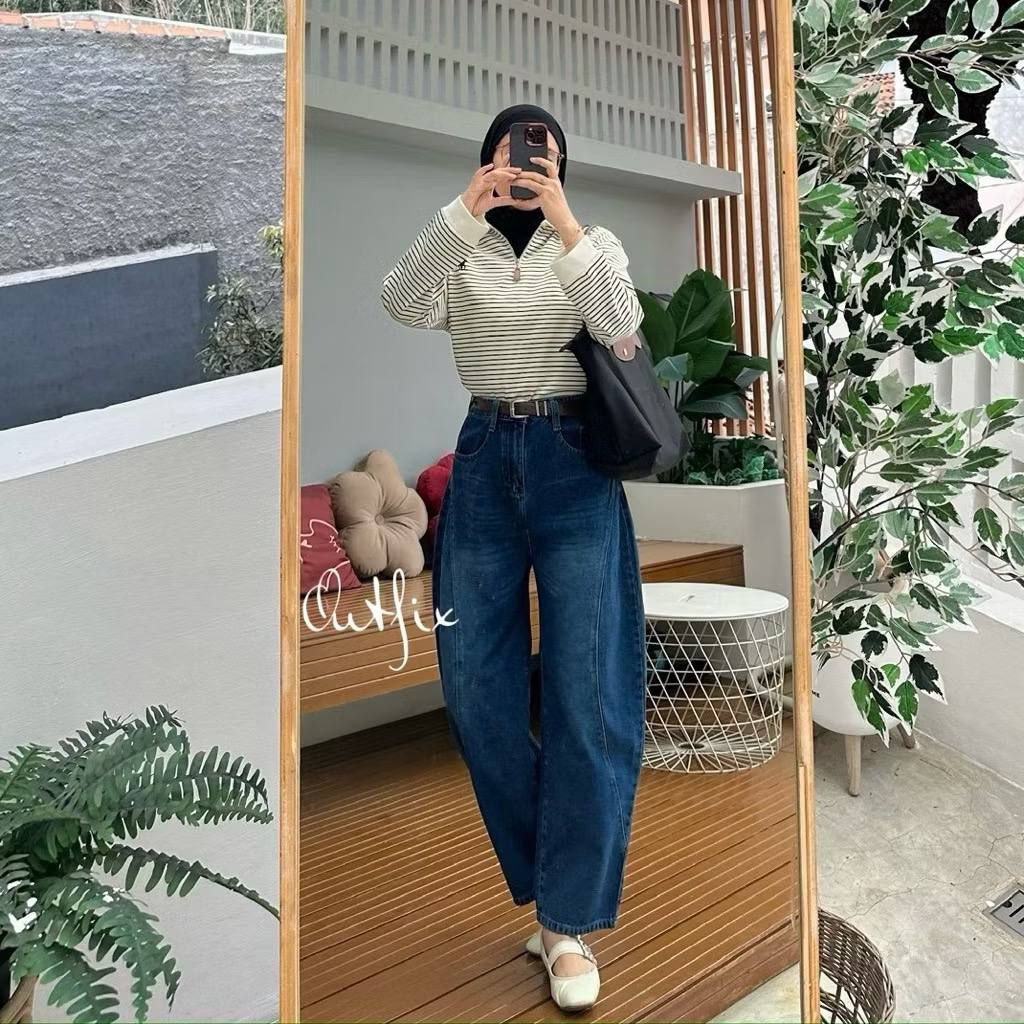 Barrel Jeans Outfix  | Jastip Outfixnew Termurah 10k saja | NEW YA BUKAN PRELOVED