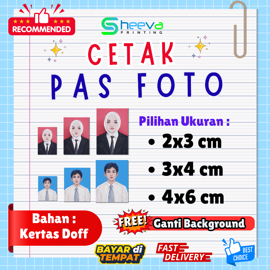 Sheevaprinting - Jasa Cetak / Print Pas Foto 2x3 3x4 4x6 | Paket Cetak / Print Pas Foto