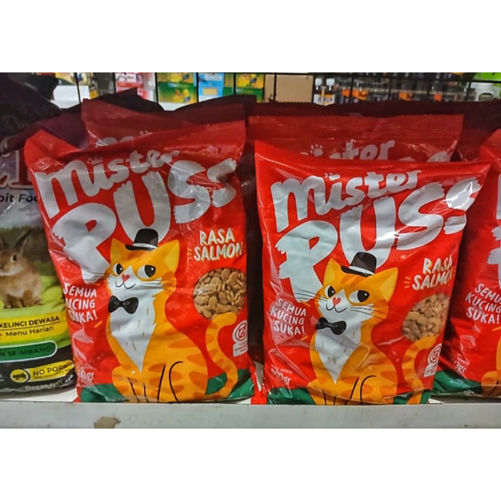 Mr puss Makanan kering Rasa ikan salmon 500. gr