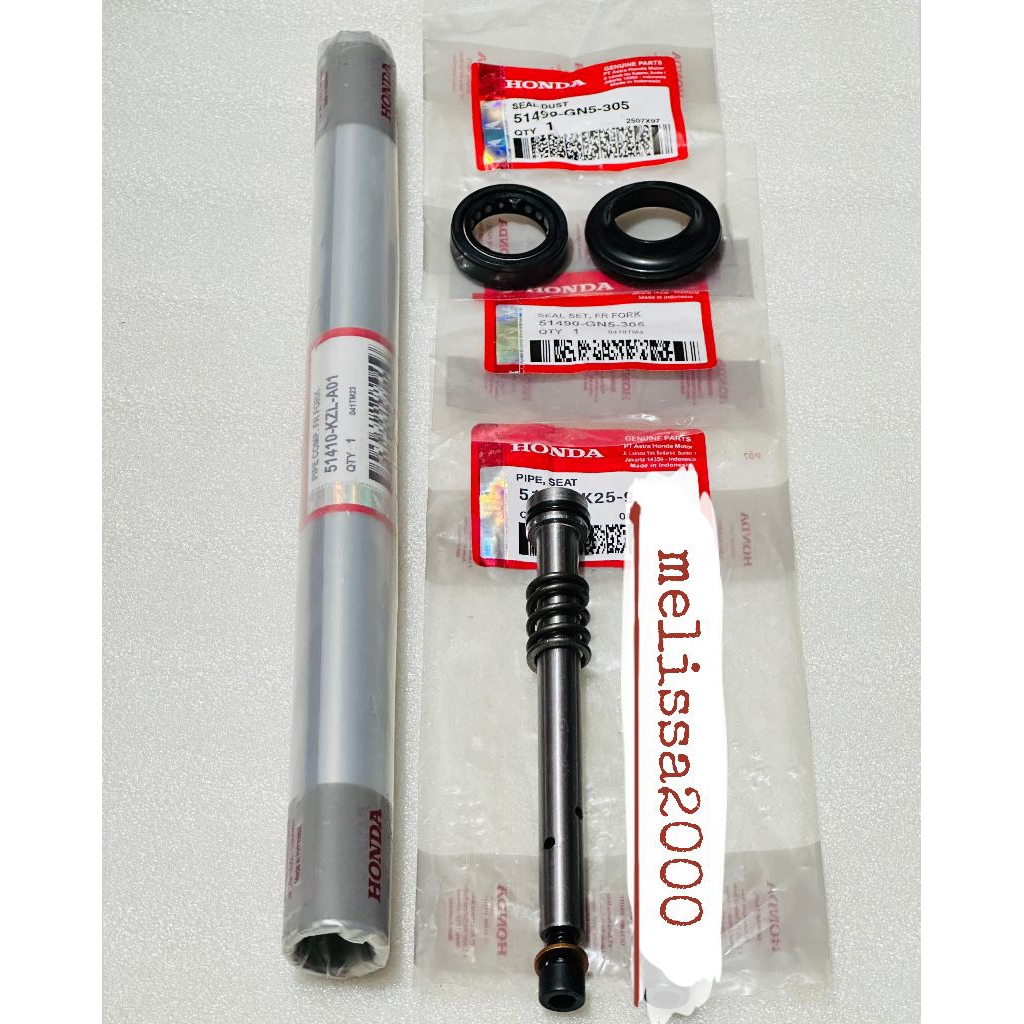 Shockbreaker depan KZL 1PCS+Suling shock depan K25 1PCS+Sil Shok+Sil tutup abu GN5 1PCS Vario tekno 