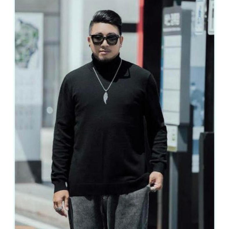 KAOS PRIA LEHER TINGGI LENGAN PANJANG TURTLENECK JUMBO LONGSLEEVE XXL