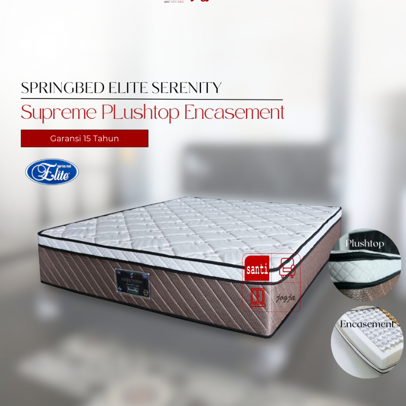 Springbed elite serenity supreme plushtop 140 x 200 kasur saja