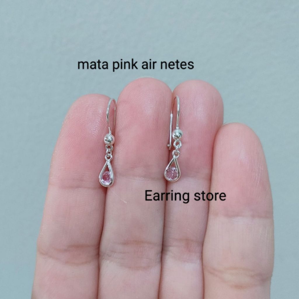 ANTING AIR NETES PINK PERAK 925 LAPIS EMAS