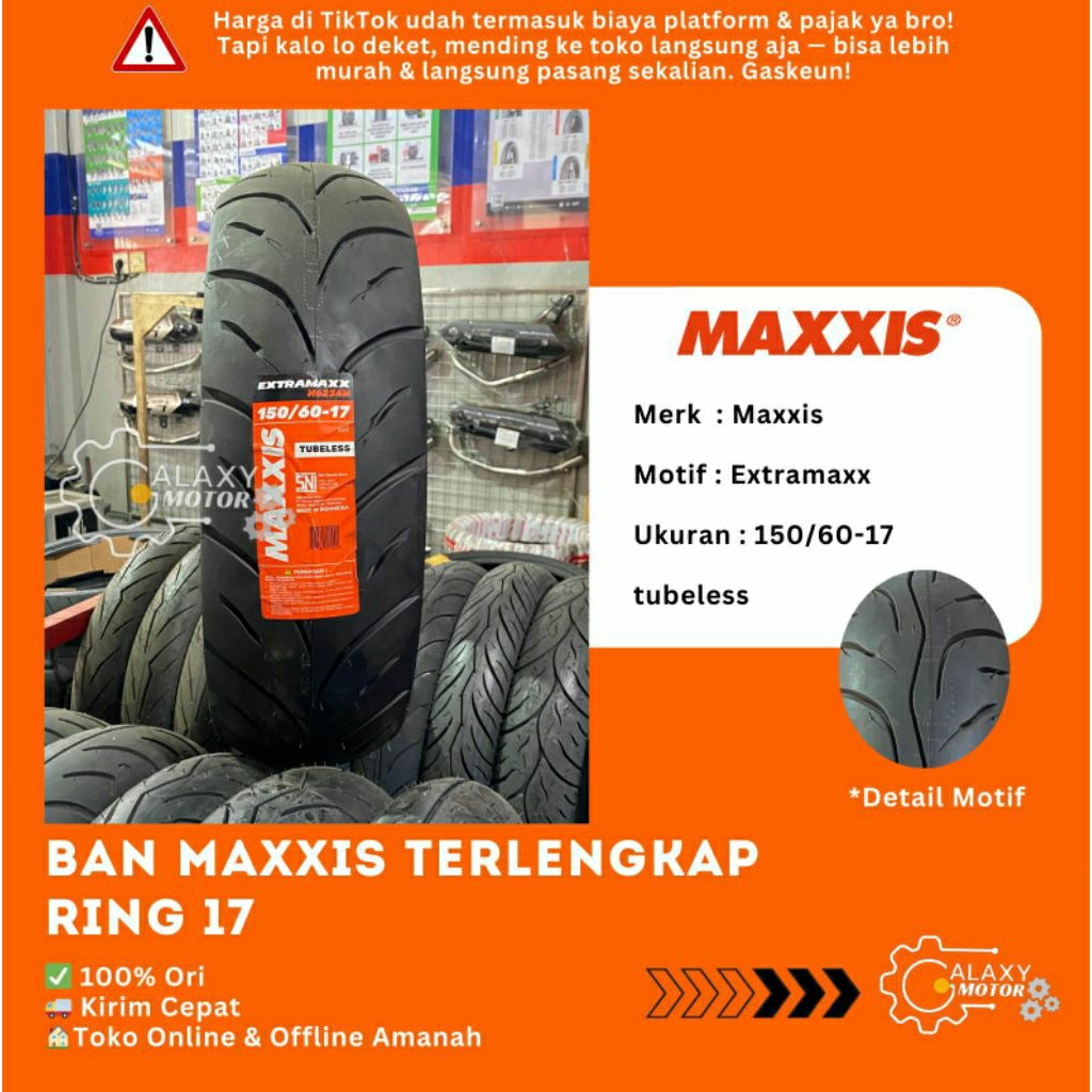 BAN MOTOR RING 17 TERLENGKAP TUBELESS SEMUA MERK IRC MAXXIS CORSA TOMIMOTO ZENEOS Fasti pro fasti 2 