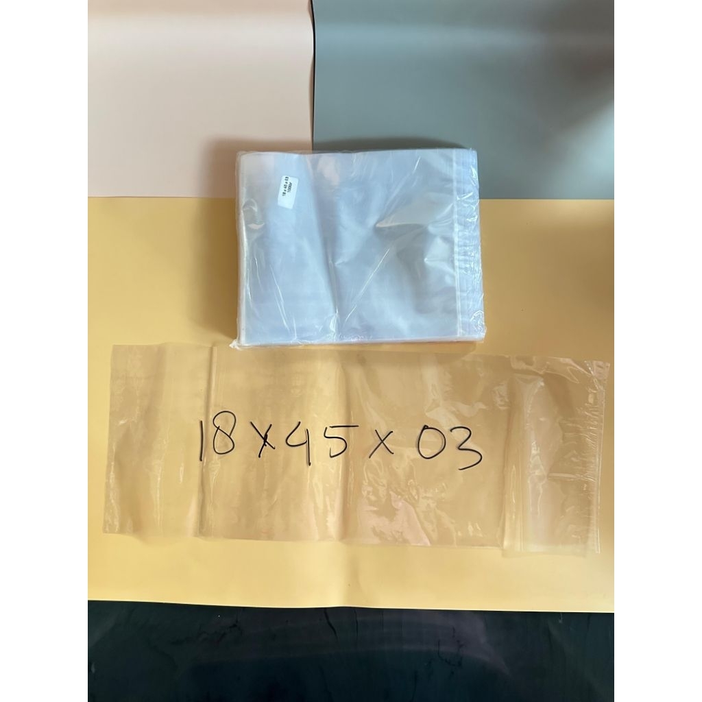 plastik 18x45 bening PP tebal 03 isi 100 lembar