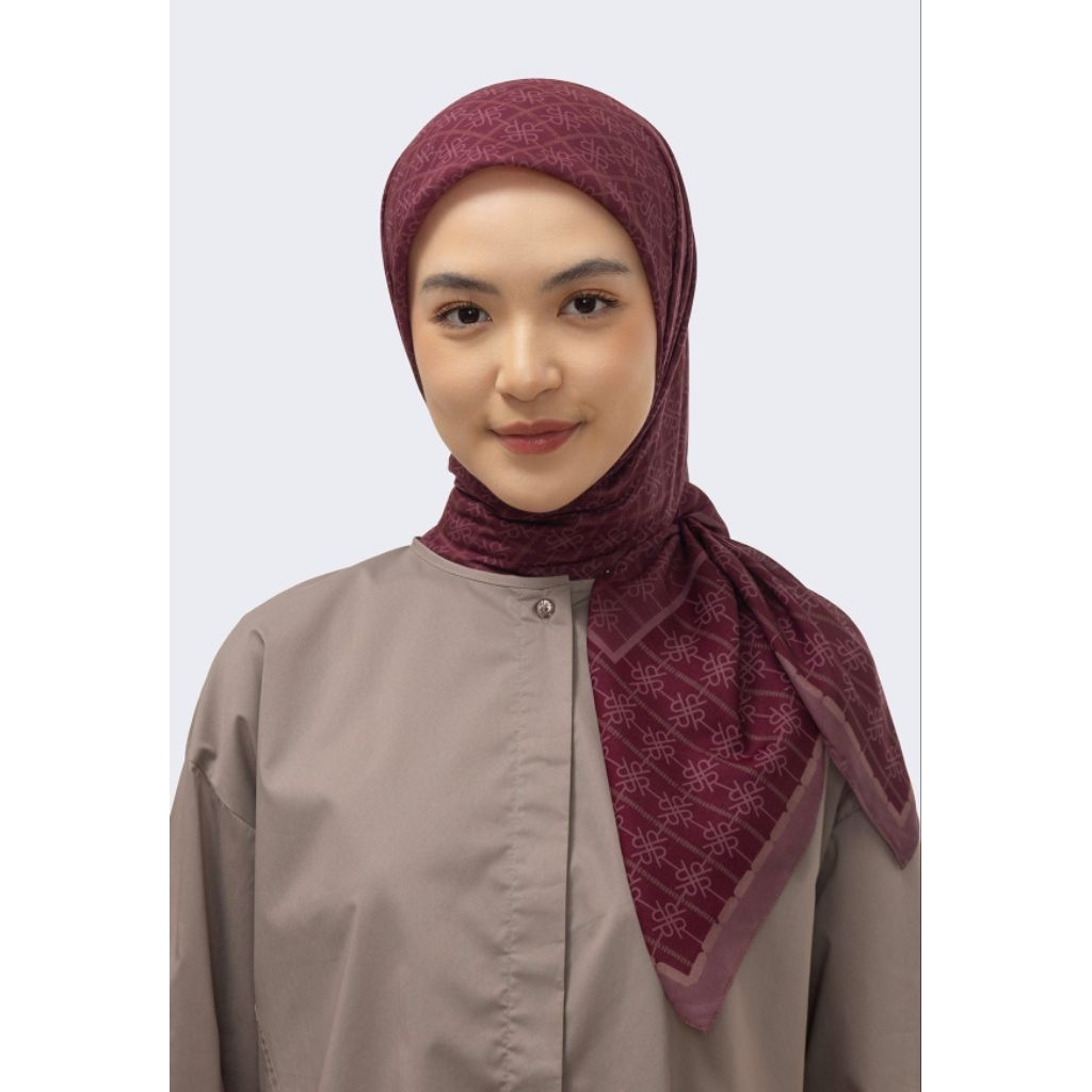 RIAMIRANDA SORAYA MONOGRAM SCARF BURGUNDY