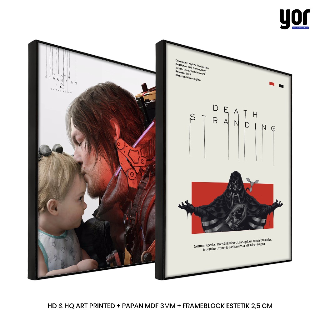 Yordecor Poster Game Death Stranding Bingkai Frameblock - Hiasan Dinding Death Stranding 2