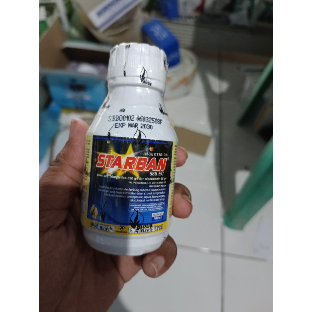 Insektisida Starban 585 EC 100 ml Klorpirifos Sipermetrin | Obat Hama Ulat Grayak Padi