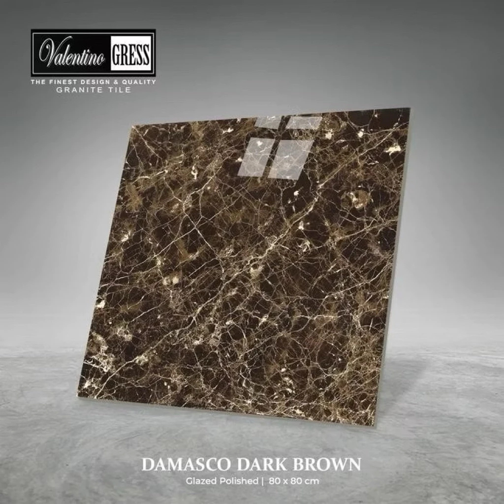 Granit 80x80 Valentino Gress Damasco Dark Brown | Glazed Polished