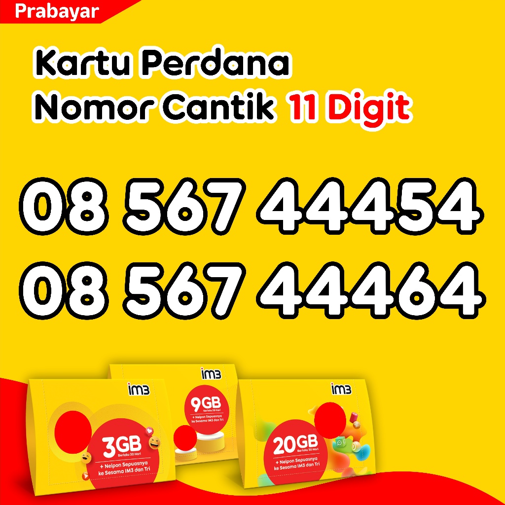 Kartu perdana Indosat nomor cantik rapih seri 3333 Terbaru list 6