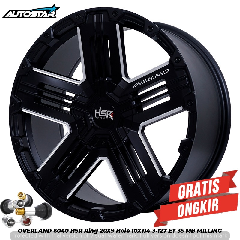 VELG MOBIL JEEP RUBICON JEEP WRANGLER HSR OVERLAND R20 PCD 5X127 / 5X114,3 BLACK MILLING