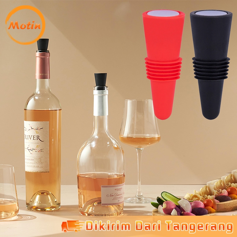 2Pcs/Set Tutup Botol Wine Segel Sumbat Botol Anggur Wine Stopper Penutup