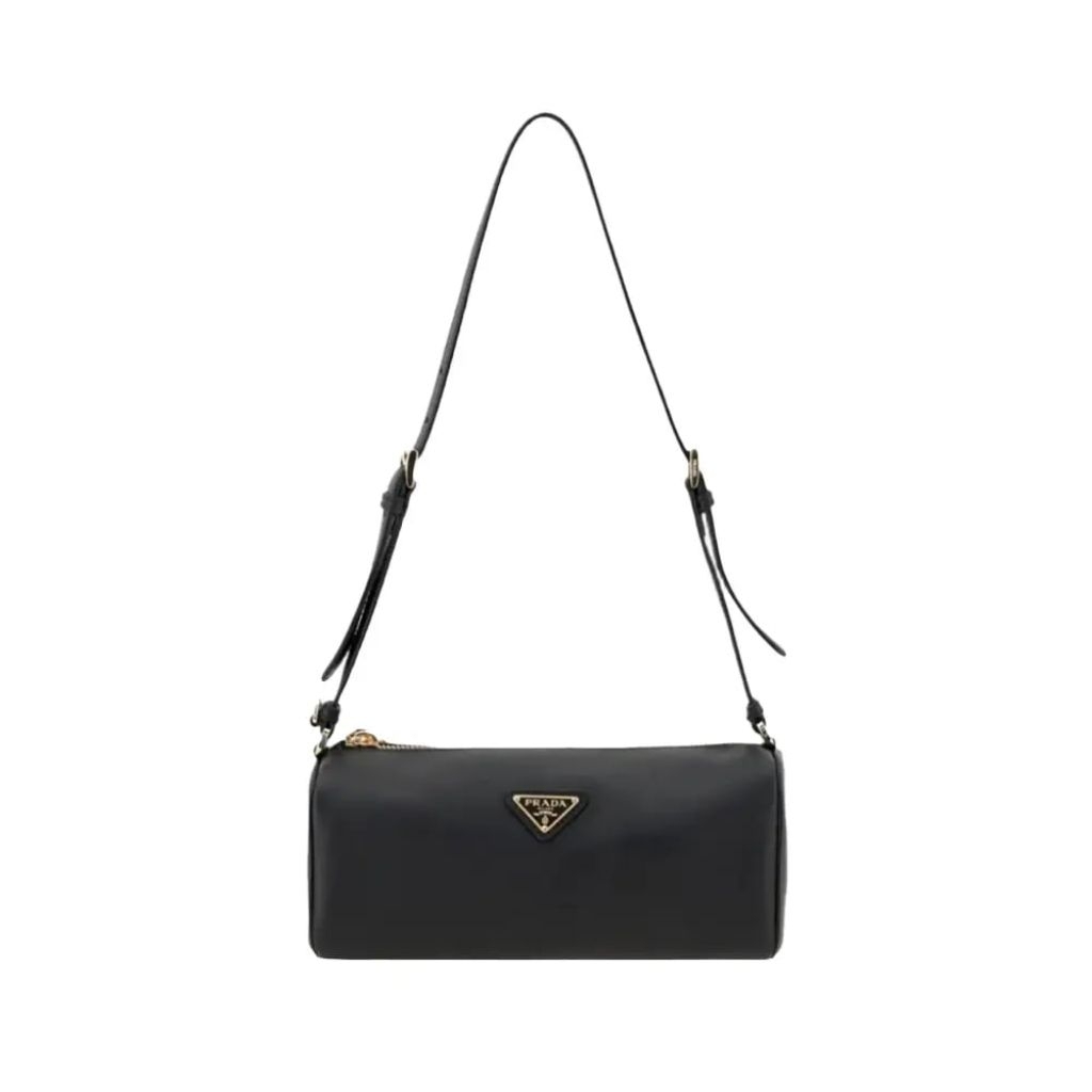 Prada Pouch Leather Shoulder Bag Black Women