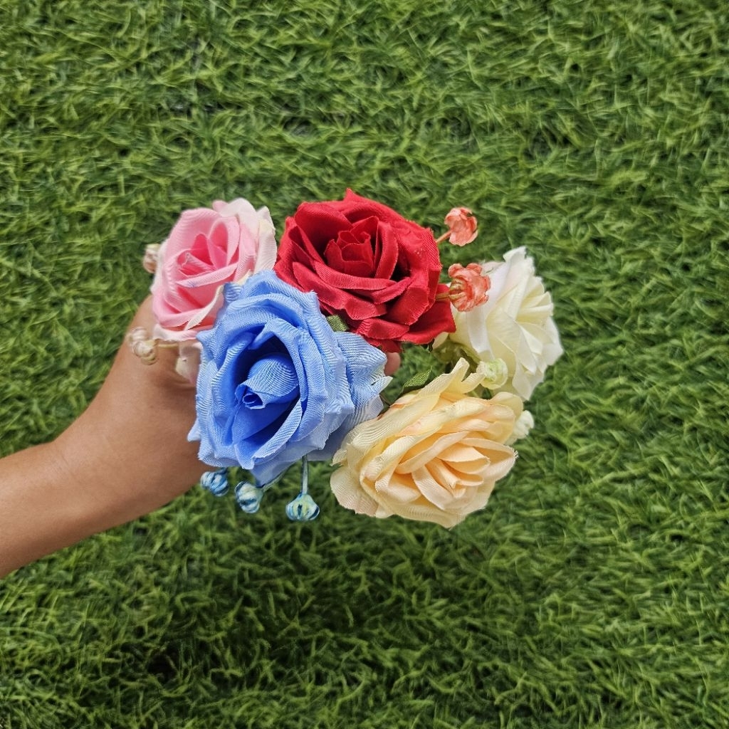 Tusuk konde rambut sanggul jepit bunga rose mawar hiasan flower