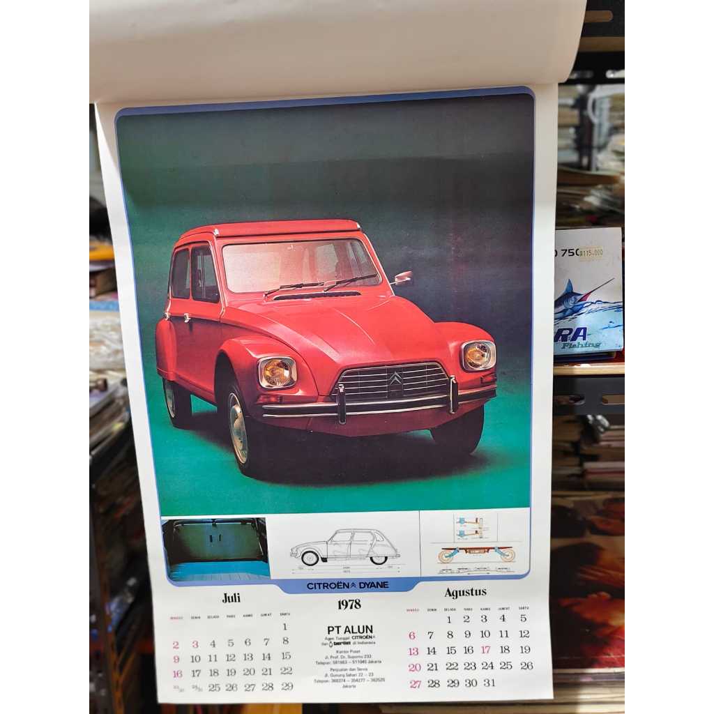 KOLEKSI LANGKA KALENDER JADUL KALENDER TAHUN 1978 MOBIL CITROEN