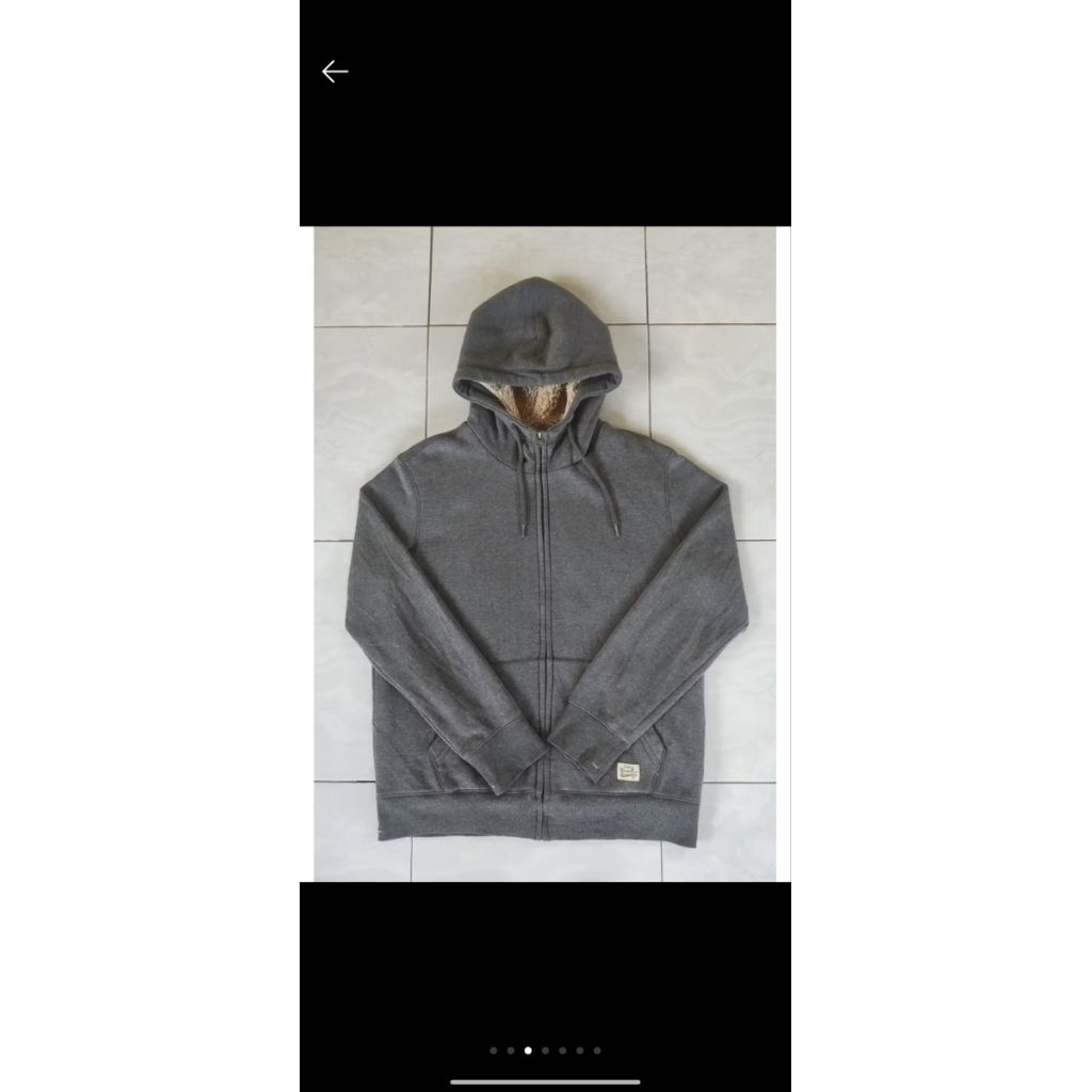 hoodie zipper sherpa SPAO dark grey