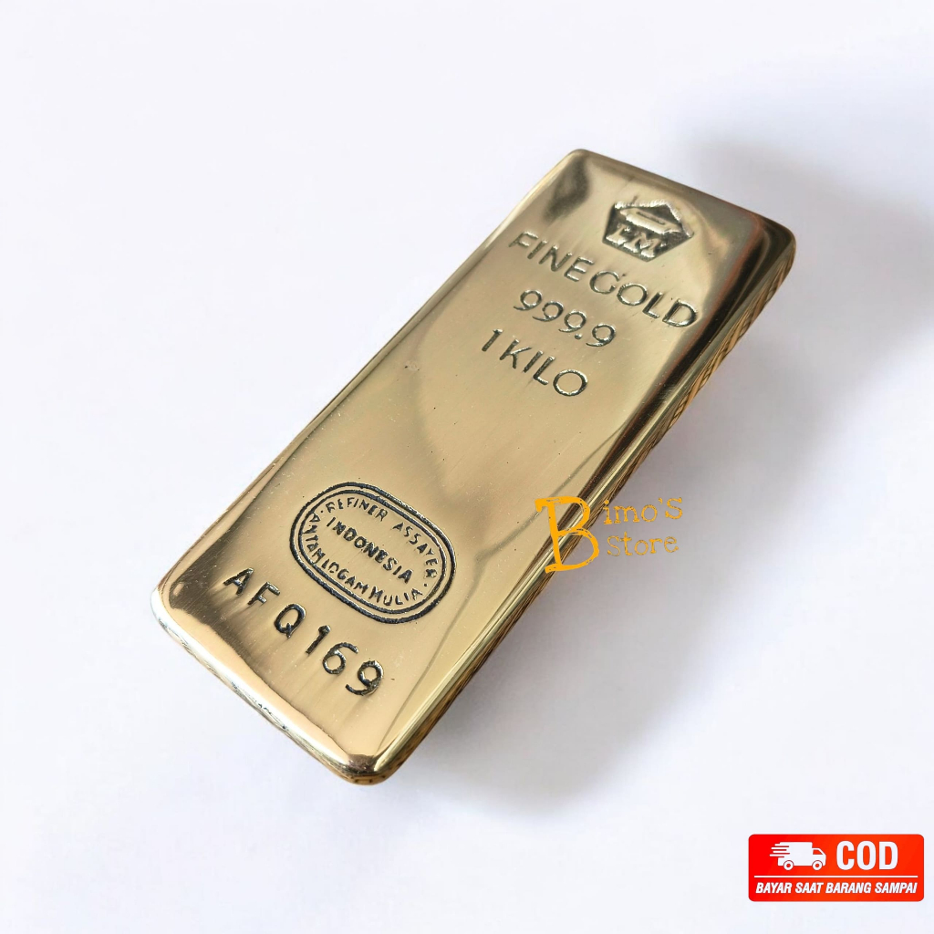 Diecast Fine Gold 999.9 Replika Emas 1000 Gram Miniatur Emas Batangan Pajangan Ruang Tamu