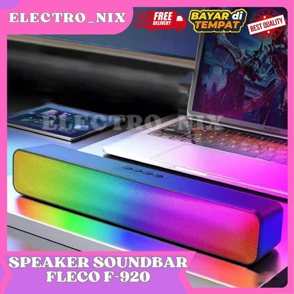 FLECO F-920 Bluetooth Speaker Bass RGB LED || Murah Speaker Bluetooth Bass RGB FLECO F-920