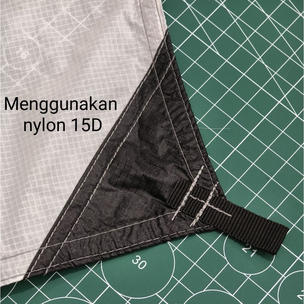 Flysheet Nylon 15D 3 x 3 (19 loop) Shelter Awning Tarp Kanopi Tenda Camping