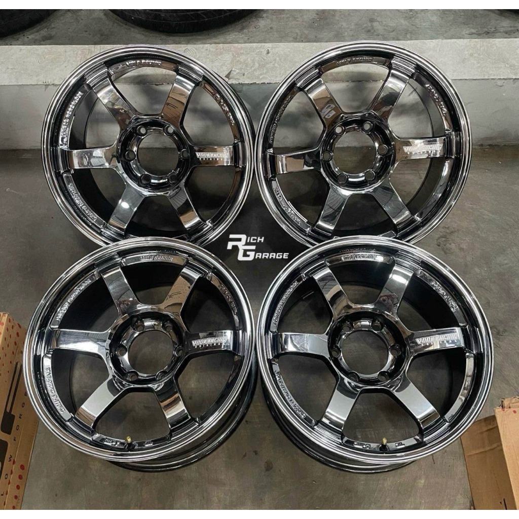 velg r18 te37 black chrome