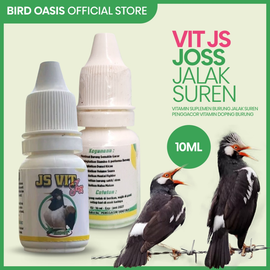 [TERMURAH] JS Vit Joss 10ml Vitamin Suplemen Doping Nutrisi Penggacor Burung Jalak Suren Kebo Bali