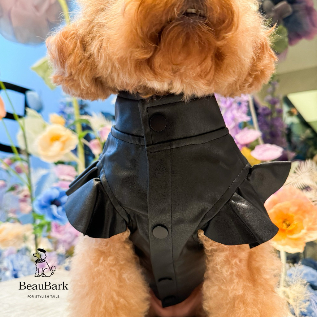 BLACK VELVET - Little Black Leather Dress (Baju Premium Anjing & Kucing)