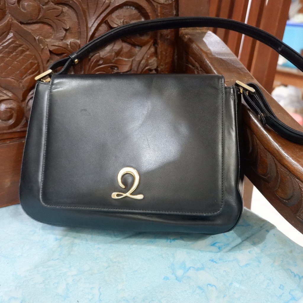 Shoulder Bag PL Louis Quartoze Patent Leather Kulit Asli