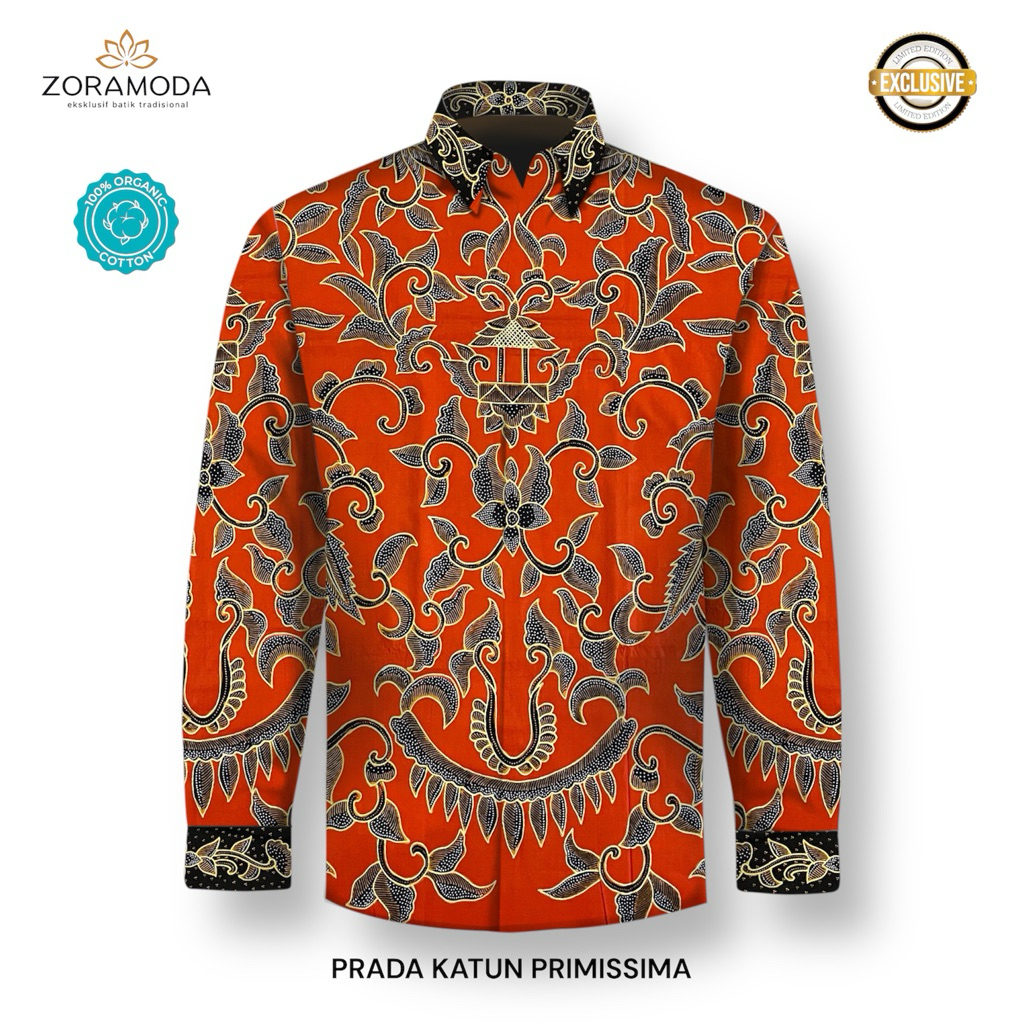 Batik Tulis Asli Eksklusif – Bahan Kemeja dengan Tinta Emas Canting Prada