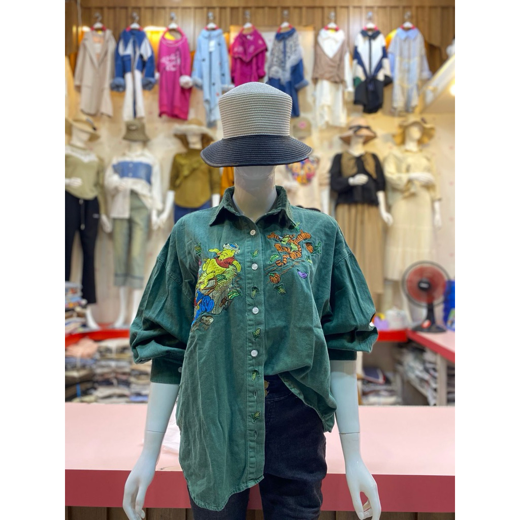 [MODIS]~ ATASAN KEMEJA JEANS BORDIR DEPAN ATASAN JEANS