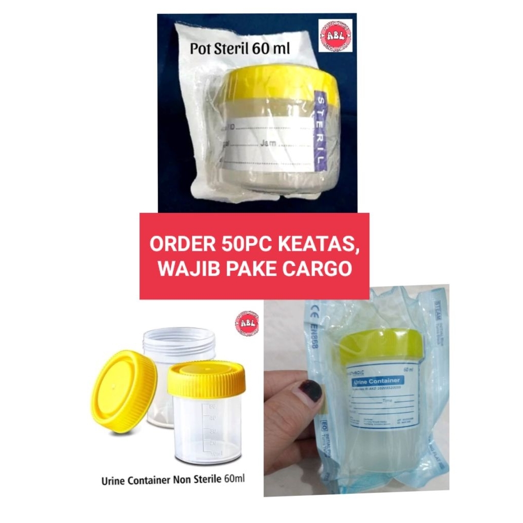 Pot Dahak Steril Pabrik/Urin/Spesimen Steril /Non Steril 60ml