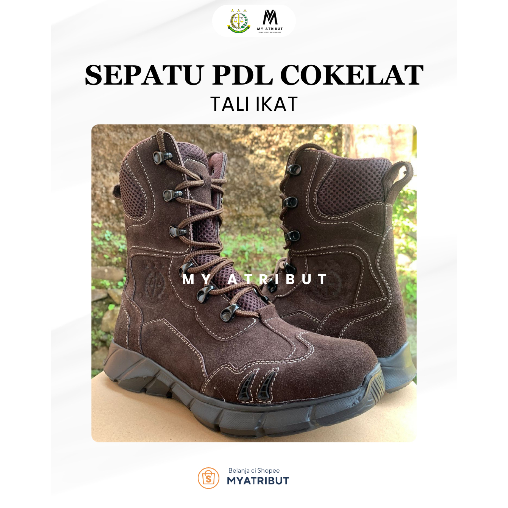 Sepatu PDL Cokelat Kejaksaan Tali Biasa | Sepatu PDL Kejaksaan Sesuai Perja