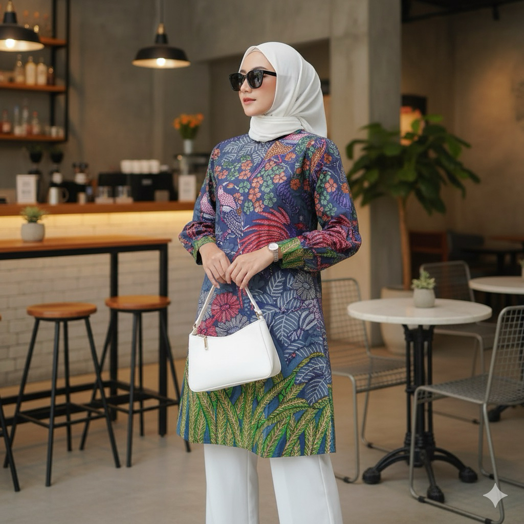 Shanaya Baju Batik Wanita Tunik Raisa Dress Batik WANITA CANTIK ELEGAN