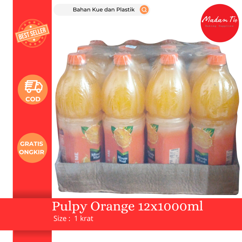 Minute Maid Pulpy Orange 1 Krat (12x1Liter) Minuman Segar