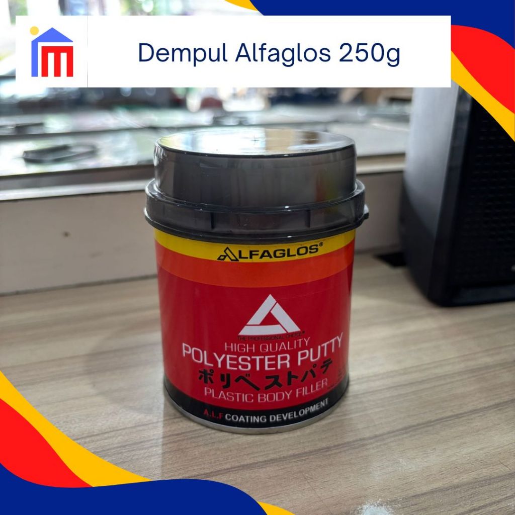 Dempul Alfaglos Dempul Plastik Polyester Putty Plastic Body Filler 250g Ukuran Kecil menutupi mengis