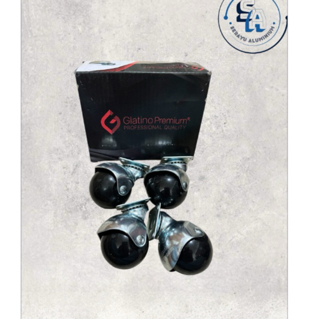 Roda caster glatino premium untuk roda bawah etalase atau lemari Besi