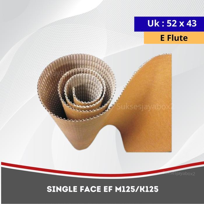 Kardus/Dus/Lembaran Single Face Karton Lembaran E Flute Polos - 52x43 cm