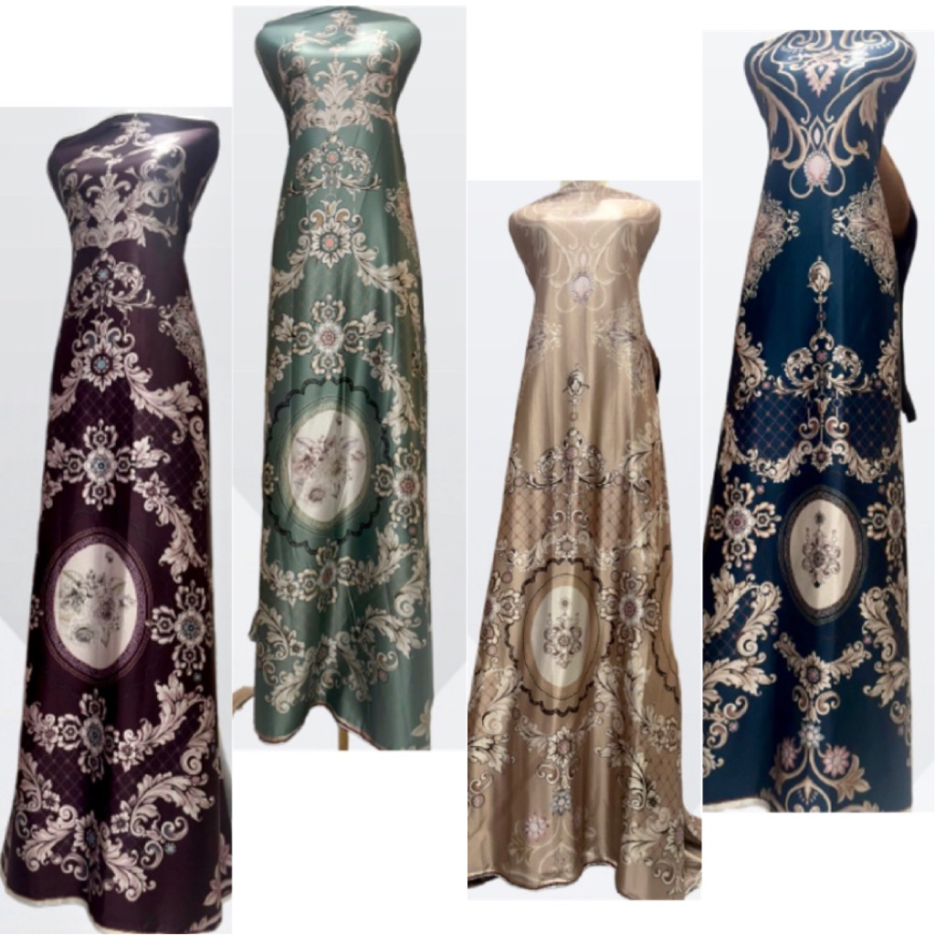 bahan kain sutra silk sultan motif mewah terbaru