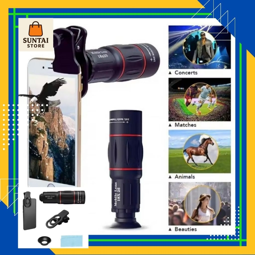Lensa Kamera HP Tele Zoom 28X Pembesaran Layar Jarak Objek Teleskop Handphone - Mobile Phone Telesco