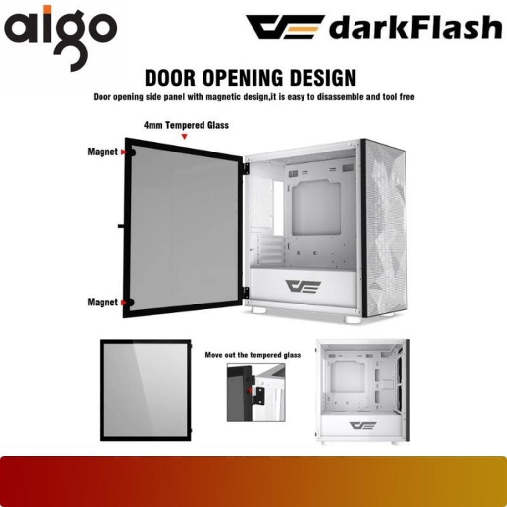 Casing PC Darkflash DLM21 Mesh MATX PC Case Putih