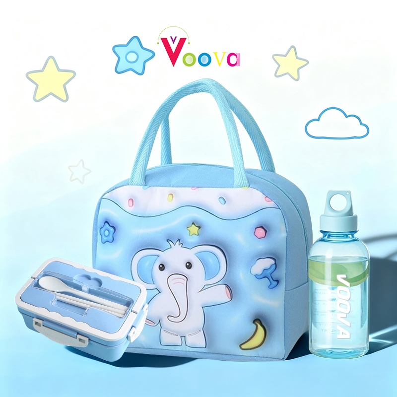 VOOVA Paket Lunch Bag Lunch Box Dan Water Bottle/ Set Tas Makan Siang Dan Kotak Makan Siang Lengkap 