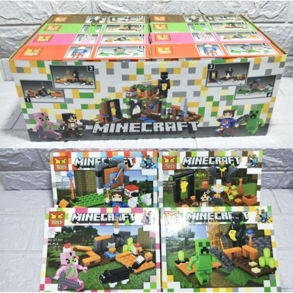 (BOX LEG) MAINAN BLOK PUZZEL MINECRAFT PUZZEL MINI MINECRAFT