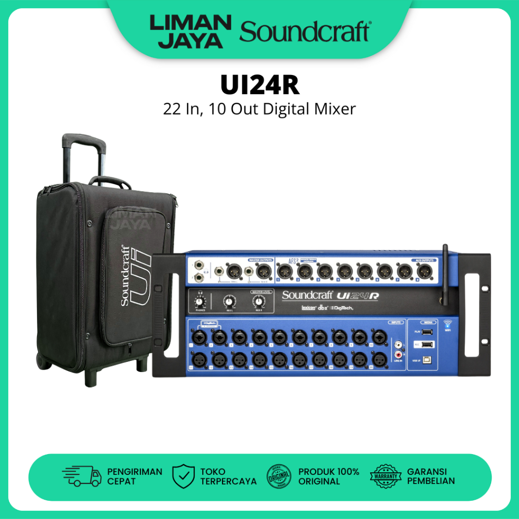 Soundcraft Ui24R Mixer Digital 20 Channel Soundcraft USB Audio Interface Ui24 iPad PC Android