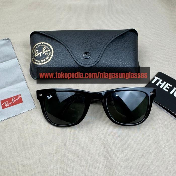 Kacamata Rayban Wayfarer Folding RB4105 601 Black Glossy Second Original